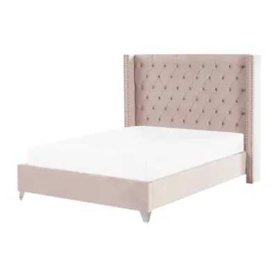 Bed Velvet LUBBON x cm (EU Double) Pastel Pink