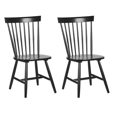 Set of Dining Chairs BURGES Wood Black