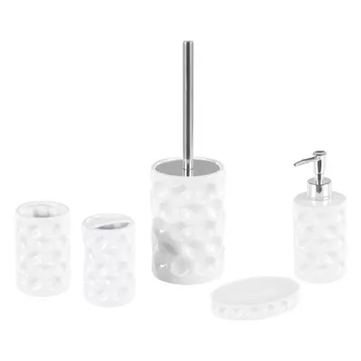 Ceramic 5-Piece Bathroom Accessories Set White TIRUA