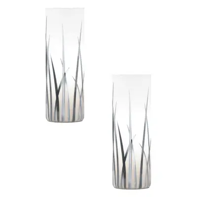 2 PACK Table Desk Lamp Colour Shade White Chrome Glass Painted Bulb E27 1x60W