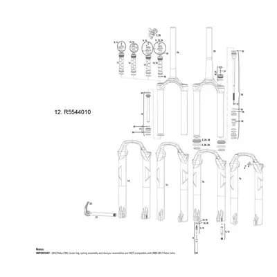 RockShox Right Compression Damper Crown Adjust Motion Control DNA + Comp Knob