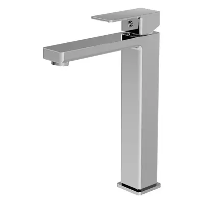 Square Tall Mono Basin Mixer Tap Chrome