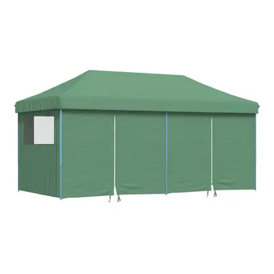 (green, with sidewalls) vidaXL Foldable Tent Pop-Up with Side Walls Outdoor Party Tent Garden Ga