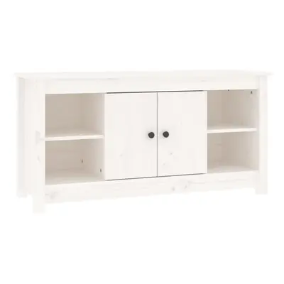 (White) vidaXL Solid Wood Pine TV Cabinet TV Console Media Unit Cabinet Multi Colours