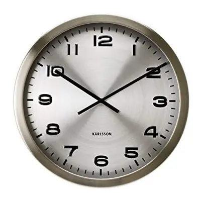 Present Time Wall Clock, Aluminium, Silver, 50cm