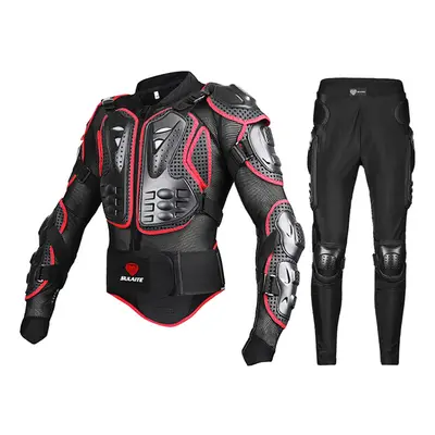 (Red Jacket trousers, 3XL) Motorcycle Racing Body Armor Protector Gear