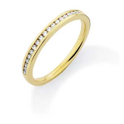 Jewelco London 18ct Yellow Gold Diamond 0.15ct Eternity Wedding Band Ring - 2.4mm - RBNR02605