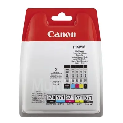 Canon 0372C004 (570 571) Ink cartridge multi pack, 15ml + 4x7ml, Pack qty