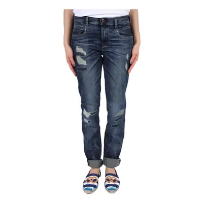 (W26 L32) DIESEL BELTHY 0854T Womens Jeans Distressed Slim Fit Casual Dark Blue Denim Pant