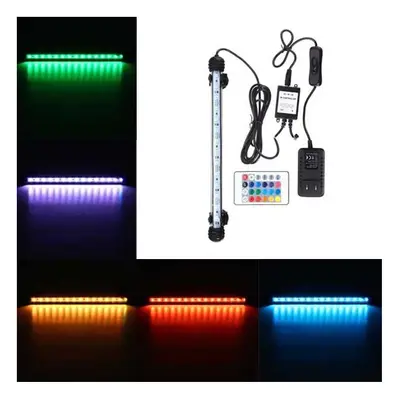 (EU Plug) 28CM RGB Remote Waterproof ip68 Aquarium LED Fish Tank Light Bar Submersible Lamp