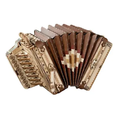 (Accordion) DIY 3D Puzzle Wooden Musical Instrument Model Decompression Hand-assembled for Birth