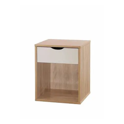 Alton Bedside Table Lamp Side Bedroom Cabinet Nightstand Oak & White