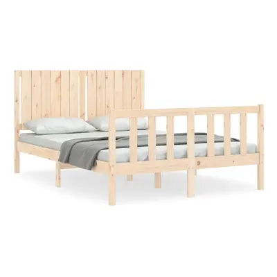 (brown, x cm) vidaXL Bed Frame Bed Base Wooden Bed with Headboard White King Size Solid Wood