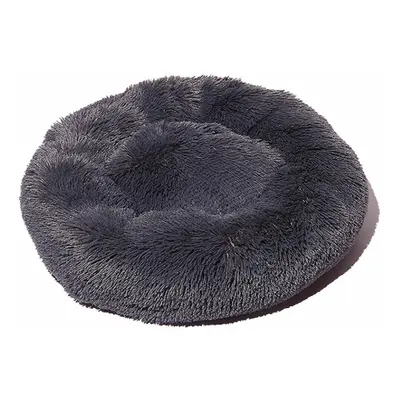 (Dark Grey) 80cm Plush Fluffy Soft Pet Bed for Cats & Dogs Calming Bed Pad Soft Mat Home