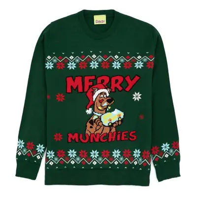 (S, Green/Red) Scooby Doo Mens Knitted Christmas Jumper