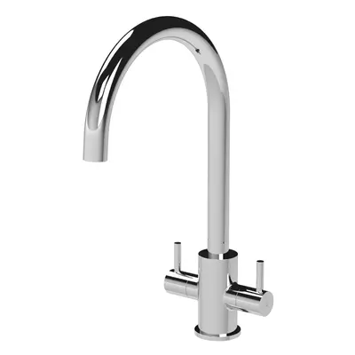 Minimalist Kitchen Mono Mixer Tap with Lever Handles, 436mm - Chrome