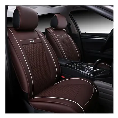 (Coffee) Universal Car Seat Cover 3D Breathable PU Leather Pad Mat for Auto Chair Cushion