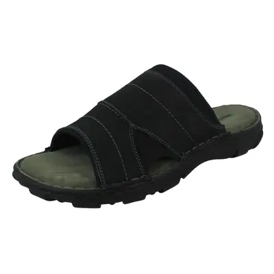 (Black, UK 8) Mens Hush Puppies Casual Sandals Austin - Black Nubuck - UK Size - EU Size - US Si