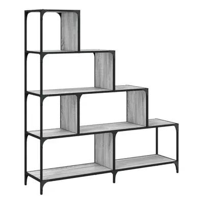 vidaXL Bookcase 4-Stair Bookshelf Cabinet Rack Grey Sonoma Engineered Wood