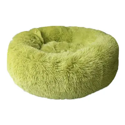 (Green, M) Kennel Round Plush Nest Padded Soft Warm For Cat Bed Mat Pad