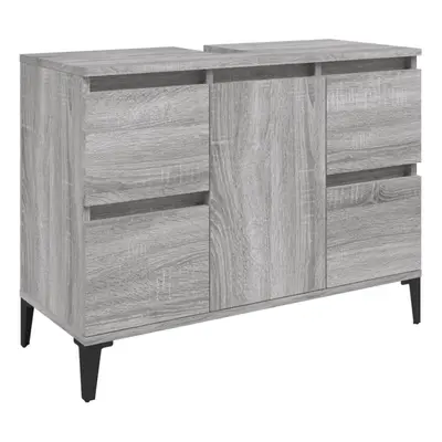 (grey sonoma) vidaXL Sink Cabinet Vanity Unit Storage Under Sink Cabinet Engineered Wood