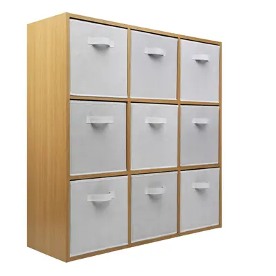 (9 White Drawers) Charles Jacobs Oak Cube Open Book Shelf Storage