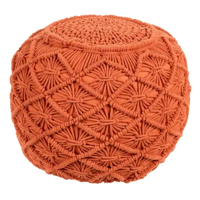 Cotton Macrame Pouffe Orange BERKANE