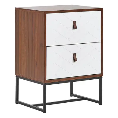 2 Drawer Bedside Table NUEVA Dark Wood