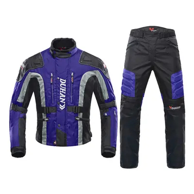 (Blue, M) Cold Proof Motorcycle Protective Gear Set