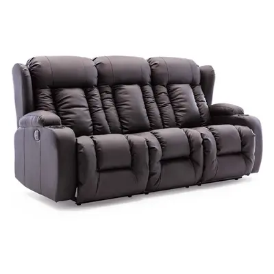 (Brown, Seater) CAESAR HIGH BACK ELECTRIC BOND GRADE LEATHER RECLINER 3+2+1 SOFA ARMCHAIR SET