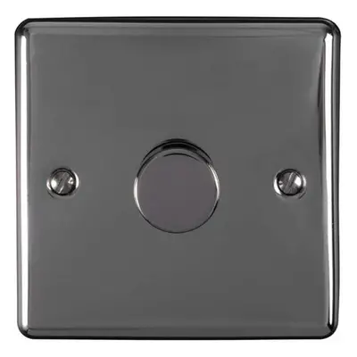 1 Gang 400W Way Rotary Dimmer Switch BLACK NICKEL Light Dimming Wall Plate