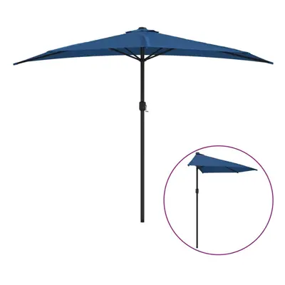 vidaXL Balcony Parasol with Aluminium Pole Umbrella Blue 300x155x223 cm Half