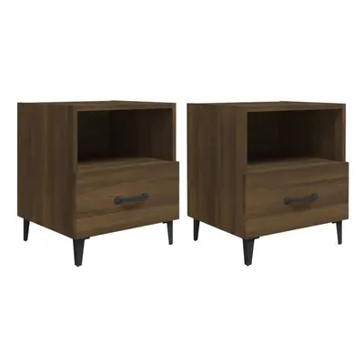 (brown oak, 2) vidaXL 1/2x Bedside Cabinet Engineered Wood End Table Nightstand Multi Colours