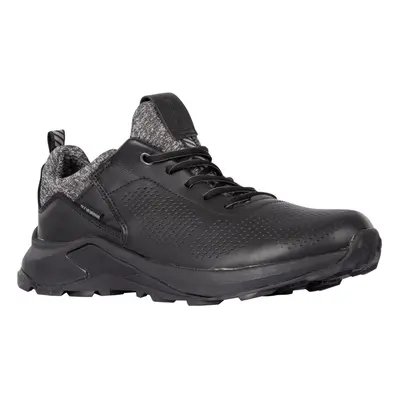 (11 UK, Black/Grey) Trespass Mens Cole Leather Trainers