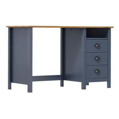 vidaXL Solid Wood Pine Desk Hill with Drawers Grey 120x50x74 cm Writing Desk