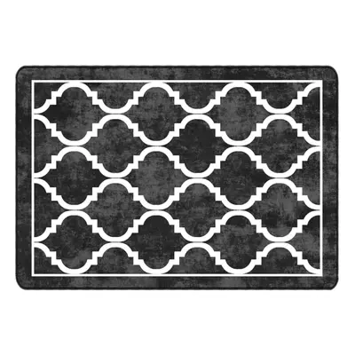 (black and dark grey, x cm) vidaXL Rug Washable Patchwork Anti Slip Home Floor Carpet Floor Area