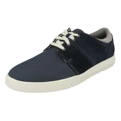 (UK 8.5, Navy (Blue)) Mens Clarks Casual Lace Up Shoes Landry Edge - G Fit