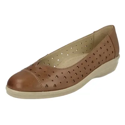 (UK 3, Taupe (Brown)) Ladies Padders Ballerina Flats Faye - EE Fit