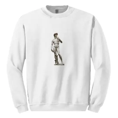 (3XL) Michelangelo Statue of David White Sweat Mens Sweater Jumper Sweatshirt