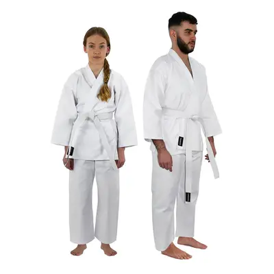 White Adult Karate Gi Suit - 190cm / 6ft 3in - Wrap Around Full Set & Belt