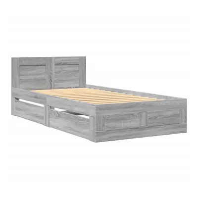 vidaXL Bed Frame with Headboard Bed Grey Sonoma Small Single Engineered Wood