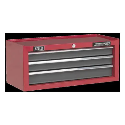 Mid-Box Drawer with Ball-Bearing Slides - Red/Grey