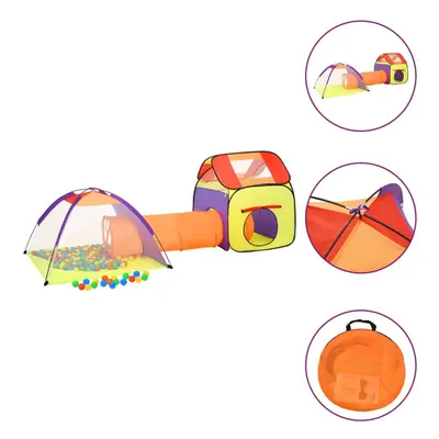 (multicolour) vidaXL Children Play Tent with Balls Kids Play House Tent Multi Colours