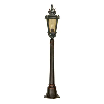 Outdoor IP44 Bulb Short Mini Lamp Post Pillar Weathered Bronze LED E27 100W