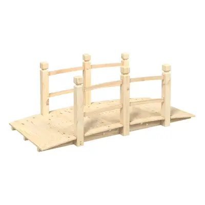 (light brown, with railings) vidaXL Garden Bridge Ornament Pond Bridge with Railings Solid Wood 