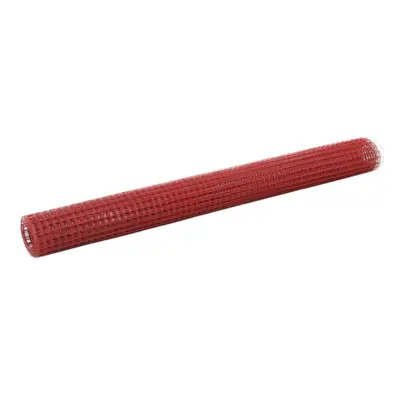 Wire Netting Steel with PVC Coating 25x1.5m Square Red