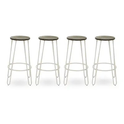 Premier Housewares District White Finish Metal Frame Bar Stool