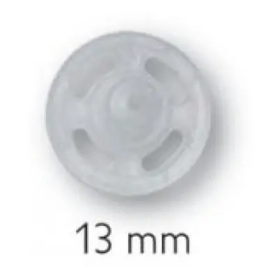 Prym Sew On Plastic Snap Fasteners Transparent - per pack of