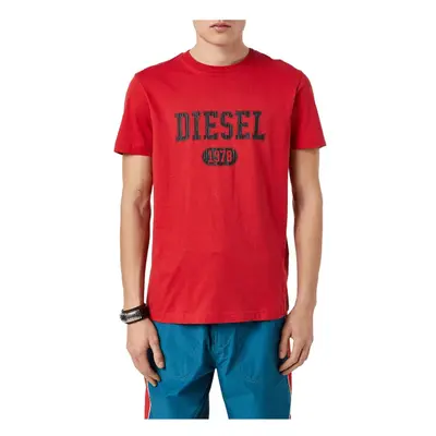 (Red, S) DIESEL T DIEGOR K46 Mens T Shirts Cotton Tee