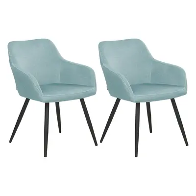 Set of Dining Chairs CASMALIA Velvet Light Blue